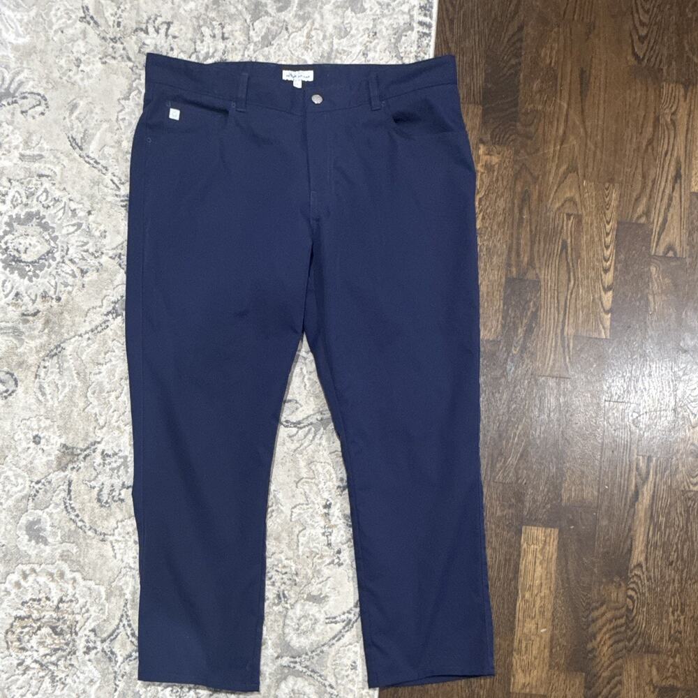 Peter Millar Men’s Navy Cotton Twill Chino Pants Straight Leg Flat Front 38